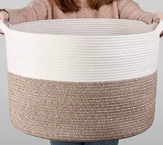 Living Room Storage Ideas 5 Living Room Storage Ideas: Large Cotton Rope Basket