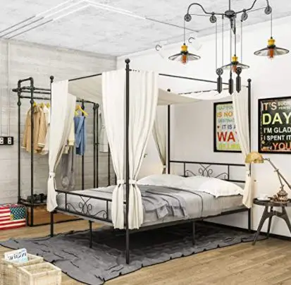 Types Of Bed Frames 4 types of bed frames: Full Size Canopy Bed Frame Metal